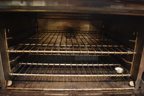 Viking Stainless Steel Commercial Gas Powered Prep Station w/ 4 Burner Charbroiler Style Grill, Oven, 2 Single Induction Burners, 2 Burner Hot Plate Grill, Convection Oven, Salamander Cheese Melter and Waring Mixer. BUYER MUST REMOVE. 87x65x74. Tested and Working! (Demo Kitchen) - Image 4 of 12