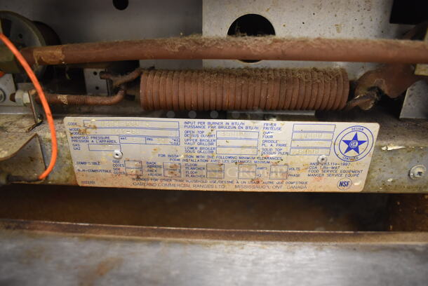 Garland M42-6R Stainless Steel Commercial Floor Style Natural Gas Powered 2 Burner Range w/ Flat Top, Oven, Over Shelf and Back Splash. BUYER MUST REMOVE. 34x38x58. Tested and Working! (Pastry Kitchen) - Image 7 of 8