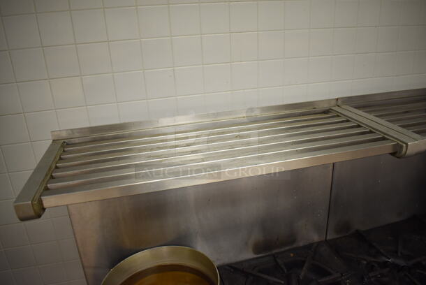 Garland M42-6R Stainless Steel Commercial Floor Style Natural Gas Powered 2 Burner Range w/ Flat Top, Oven, Over Shelf and Back Splash. BUYER MUST REMOVE. 34x38x58. Tested and Working! (Pastry Kitchen) - Image 8 of 8