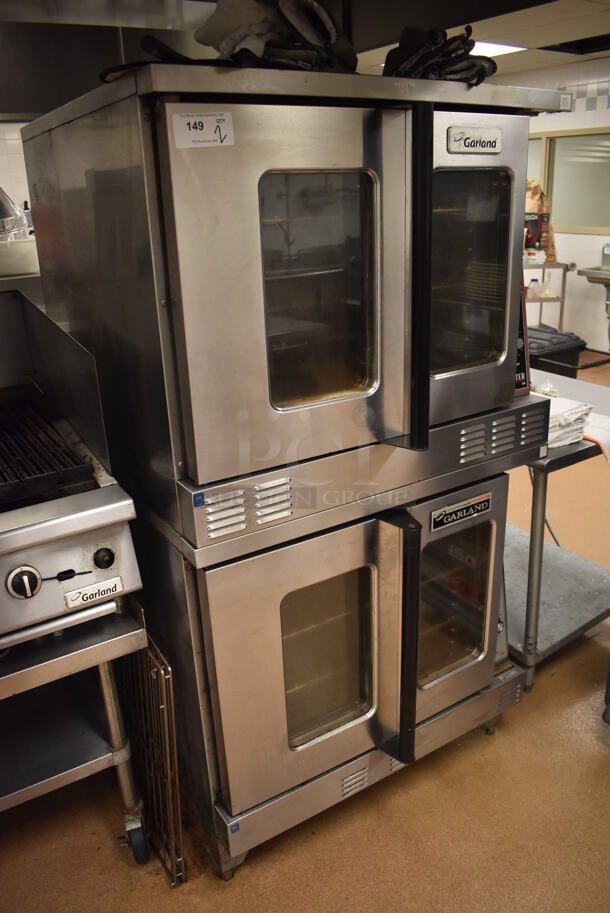 2 Garland Master 200 Stainless Steel Commercial Natural Gas Powered Full Size Convection Ovens w/ View Through Doors, Metal Oven Racks and Thermostatic Controls. BUYER MUST REMOVE. 38x42x71. 2 Times Your Bid! Tested and Working! (Restaurant Kitchen) - Image 2 of 8