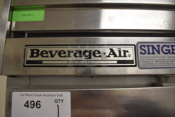Beverage Air EF24-1AS Stainless Steel Commercial Single Door Reach In Freezer w/ Poly Coated Racks on Commercial Casters. 115 Volts, 1 Phase. 25x32x84. Tested and Working! (Store Room) - Image 3 of 6