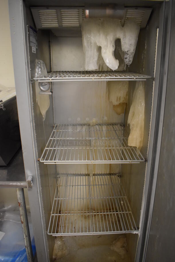 Beverage Air EF24-1AS Stainless Steel Commercial Single Door Reach In Freezer w/ Poly Coated Racks on Commercial Casters. 115 Volts, 1 Phase. 25x32x84. Tested and Working! (Store Room) - Image 5 of 6
