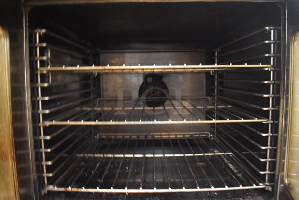 2 Garland Master 200 Stainless Steel Commercial Natural Gas Powered Full Size Convection Ovens w/ View Through Doors, Metal Oven Racks and Thermostatic Controls. BUYER MUST REMOVE. 38x42x71. 2 Times Your Bid! Tested and Working! (Restaurant Kitchen) - Image 5 of 8