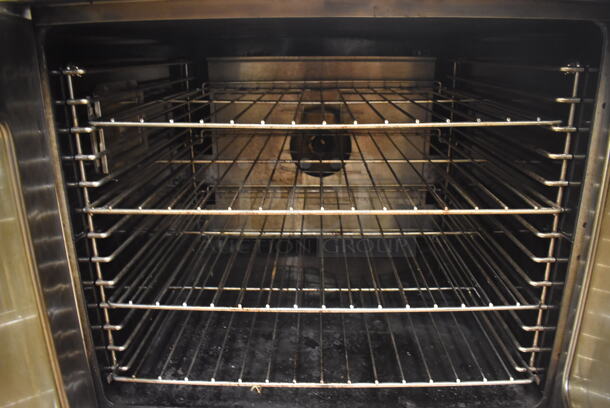 2 Garland Master 200 Stainless Steel Commercial Natural Gas Powered Full Size Convection Ovens w/ View Through Doors, Metal Oven Racks and Thermostatic Controls. BUYER MUST REMOVE. 38x42x71. 2 Times Your Bid! Tested and Working! (Restaurant Kitchen) - Image 6 of 8