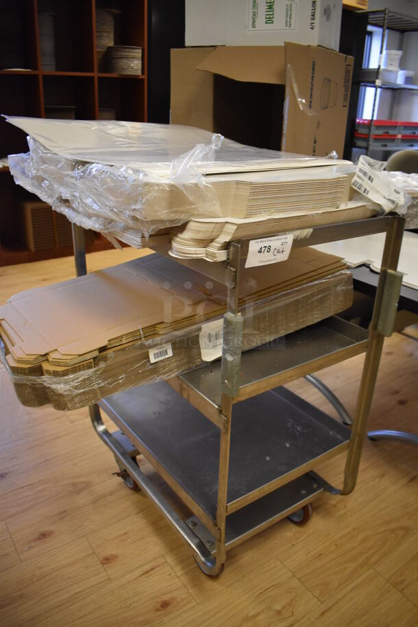 Stainless Steel 3 Tier Cart on Commercial Casters. 33x20x38. (Computer Demo Lab 2) - Image 1 of 4