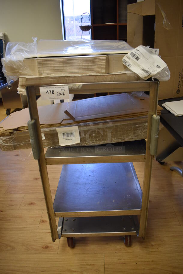 Stainless Steel 3 Tier Cart on Commercial Casters. 33x20x38. (Computer Demo Lab 2) - Image 2 of 4