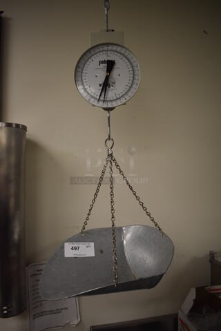 Pelouze Ceiling Mount Food Portioning Scale w/ Metal Bowl. (Store Room)