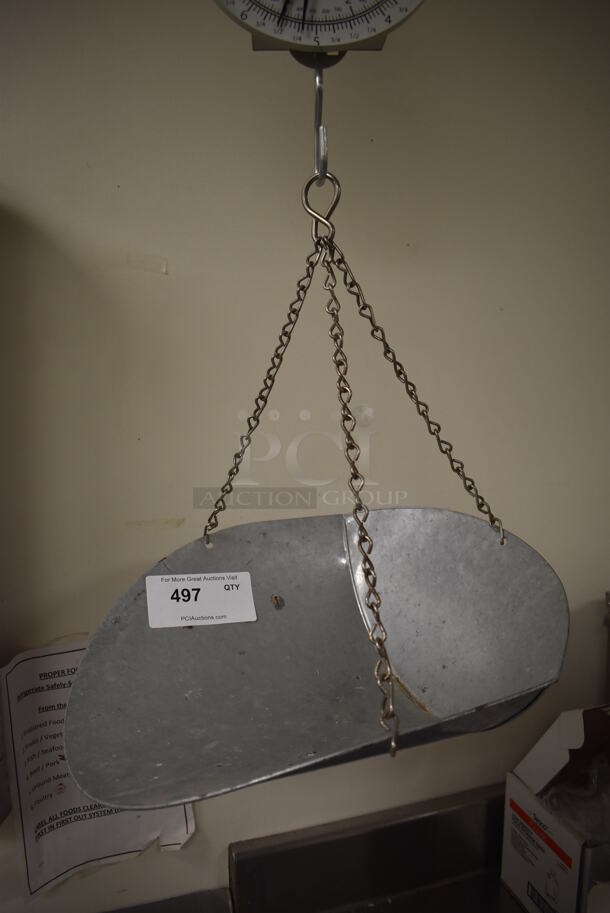 Pelouze Ceiling Mount Food Portioning Scale w/ Metal Bowl. (Store Room) - Image 3 of 5