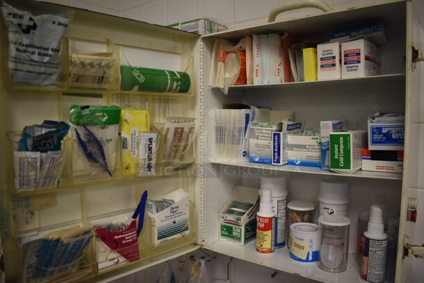 White Metal Wall Mount First Aid Kit. BUYER MUST REMOVE. 14x7.5x17. (Restaurant Kitchen) - Image 3 of 5