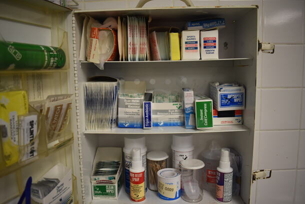 White Metal Wall Mount First Aid Kit. BUYER MUST REMOVE. 14x7.5x17. (Restaurant Kitchen) - Image 4 of 5