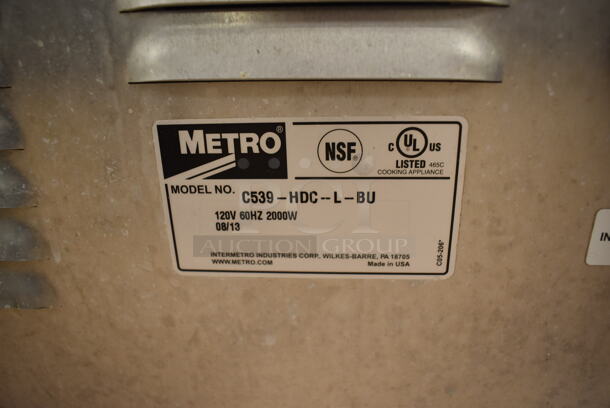 2013 Metro C539-HDC-L-BU Poly Commercial Single Door Reach In Warming Holding Cabinet on Commercial Casters. Comes w/ Various Ceramic Plates. 120 Volts, 1 Phase. 27x32x71. Tested and Working! (Restaurant Kitchen) - Image 6 of 6