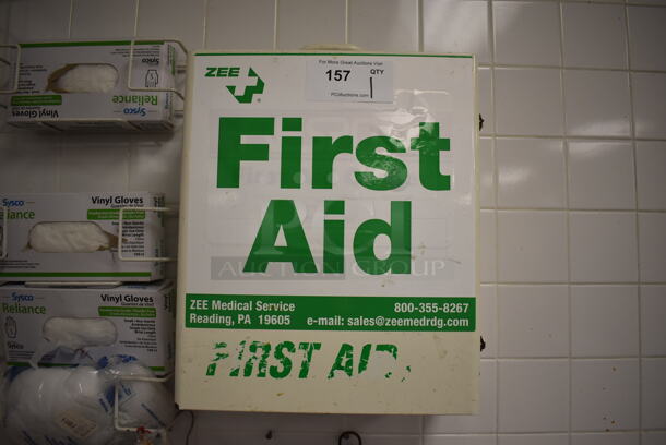 White Metal Wall Mount First Aid Kit. BUYER MUST REMOVE. 14x7.5x17. (Restaurant Kitchen) - Image 5 of 5