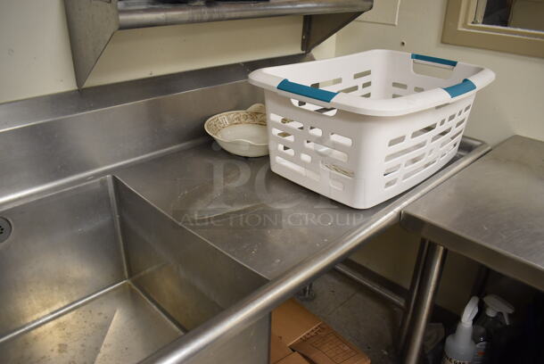 Stainless Steel Commercial 2 Bay Sink w/ Dual Drain Boards, Faucet, Handles and Spray Nozzle Attachment. BUYER MUST REMOVE. 121x30x45. Bays 24x24x14. Drain Board 33x26x1. (Store Room) - Image 6 of 7