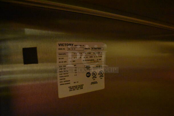 Victory RIS-1D-S7 Stainless Steel Commercial Single Door Roll In Rack Cooler w/ Ramp. 115 Volts, 1 Phase. BUYER MUST REMOVE. 36x32x84.5. Tested and Working! (Demo Kitchen) - Image 5 of 6