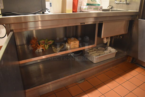 Eagle YCBH2472-0004-00 Stainless Steel Commercial Single Bay Sink w/ Back Splash and 4 Doors. Does Not Come w/ Contents. BUYER MUST REMOVE. 24x72x44.5. (Demo Kitchen) - Image 3 of 9