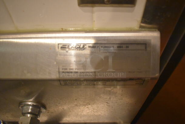 Eagle YCBH2472-0004-00 Stainless Steel Commercial Single Bay Sink w/ Back Splash and 4 Doors. Does Not Come w/ Contents. BUYER MUST REMOVE. 24x72x44.5. (Demo Kitchen) - Image 7 of 9