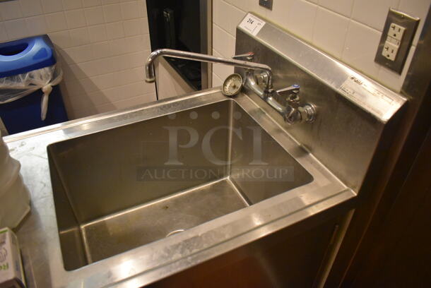 Eagle YCBH2472-0004-00 Stainless Steel Commercial Single Bay Sink w/ Back Splash and 4 Doors. Does Not Come w/ Contents. BUYER MUST REMOVE. 24x72x44.5. (Demo Kitchen) - Image 8 of 9