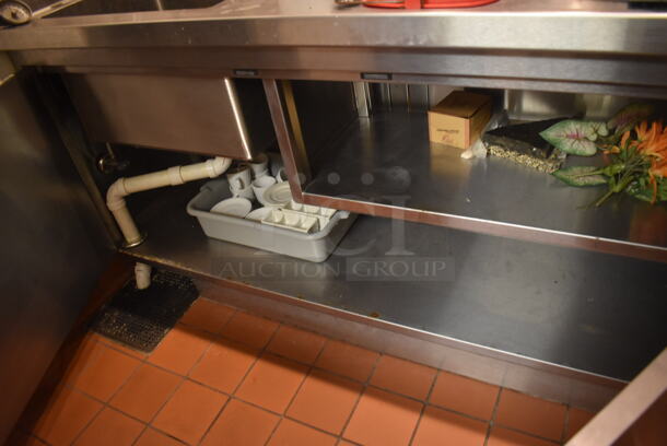 Eagle YCBH2472-0004-00 Stainless Steel Commercial Single Bay Sink w/ Back Splash and 4 Doors. Does Not Come w/ Contents. BUYER MUST REMOVE. 24x72x44.5. (Demo Kitchen) - Image 9 of 9
