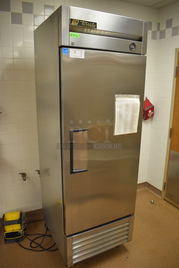 2012 True T-23F ENERGY STAR Stainless Steel Commercial Single Door Reach In Freezer w/ Poly Coated Racks on Commercial Casters. Does Not Include Contents. 115 Volts, 1 Phase. Tested and Working! (Pastry Kitchen)  - Image 2 of 6