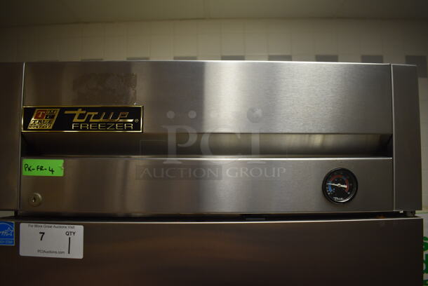 2012 True T-23F ENERGY STAR Stainless Steel Commercial Single Door Reach In Freezer w/ Poly Coated Racks on Commercial Casters. Does Not Include Contents. 115 Volts, 1 Phase. Tested and Working! (Pastry Kitchen)  - Image 4 of 6