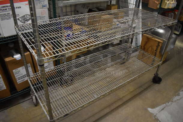 Metro Chrome Finish 3 Tier Wire Shelving Unit on Commercial Casters. BUYER MUST DISMANTLE. PCI CANNOT DISMANTLE FOR SHIPPING. PLEASE CONSIDER FREIGHT CHARGES. 60x24x80. (Store Room) - Image 3 of 4
