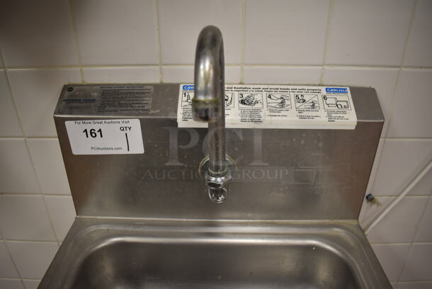 Advance Tabco Stainless Steel Commercial Single Bay Wall Mount Sink w/ Faucet and Pedals. BUYER MUST REMOVE. 17.5x15.5x19. (Restaurant Kitchen) - Image 5 of 6
