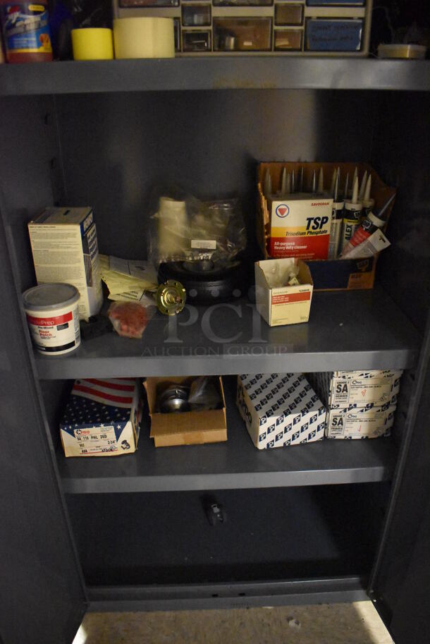 2 Gray Metal 2 Door Cabinets w/ Contents. 36x24x84. 2 Times Your Bid! (Maintenance Room) - Image 3 of 6