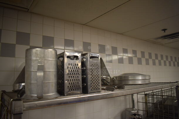 Metal 4 Tier Wire Shelving Unit w/ Contents Including Utensils, Poly Drop In Bins and Cutting Boards on Commercial Casters. BUYER MUST DISMANTLE. PCI CANNOT DISMANTLE FOR SHIPPING. PLEASE CONSIDER FREIGHT CHARGES. 60x24x78. (Restaurant Kitchen) - Image 2 of 10