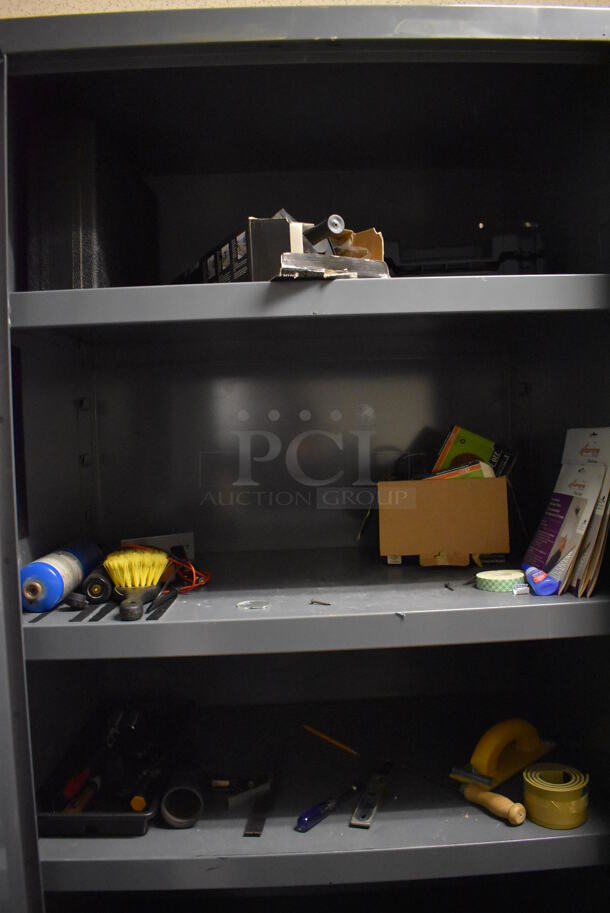 2 Gray Metal 2 Door Cabinets w/ Contents. 36x24x84. 2 Times Your Bid! (Maintenance Room) - Image 5 of 6