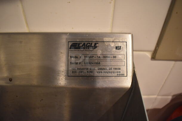 Eagle YHSAP-14-0055-00 Stainless Steel Commercial Single Bay Wall Mount Sink w/ Faucet and Pedals. BUYER MUST REMOVE. 22x24x25. (Demo Kitchen) - Image 3 of 4