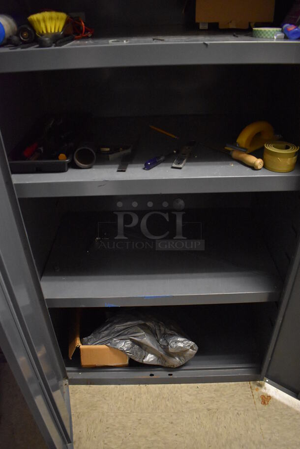 2 Gray Metal 2 Door Cabinets w/ Contents. 36x24x84. 2 Times Your Bid! (Maintenance Room) - Image 6 of 6