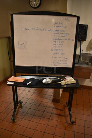 White Board on Casters. 48x25x72. (Demo Kitchen)