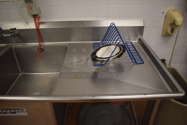 Stainless Steel Commercial 3 Bay Sink w/ Dual Drain Boards, 2 Faucets, 2 Handle Sets and Spray Nozzle Attachment. BUYER MUST REMOVE. 134x36x48. Bays 24x30x14. Drain Boards 28x32x2. (Restaurant Kitchen) - Image 2 of 7