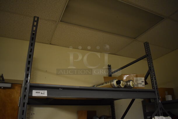 Gray Metal Shelving Unit w/ Contents. BUYER MUST REMOVE. Includes 52x37x96. (Maintenance Room) - Image 2 of 4