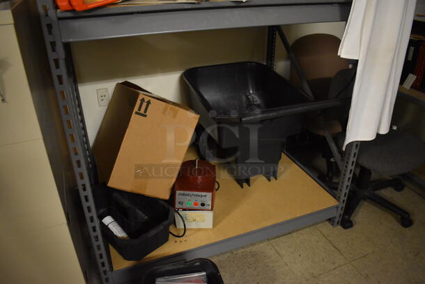 Gray Metal Shelving Unit w/ Contents. BUYER MUST REMOVE. Includes 52x37x96. (Maintenance Room) - Image 4 of 4