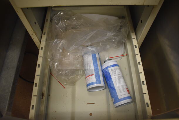 Tan Metal 4 Drawer Filing Cabinet on Commercial Casters. 15x19x54.5. (Pastry Kitchen) - Image 7 of 7
