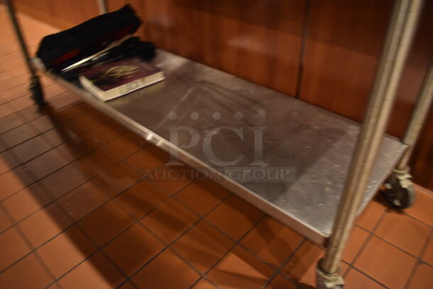 Stainless Steel Table w/ Stainless Steel Under Shelf on Commercial Casters. Does Not Include Contents. 72x30x36. (Demo Kitchen) - Image 2 of 5