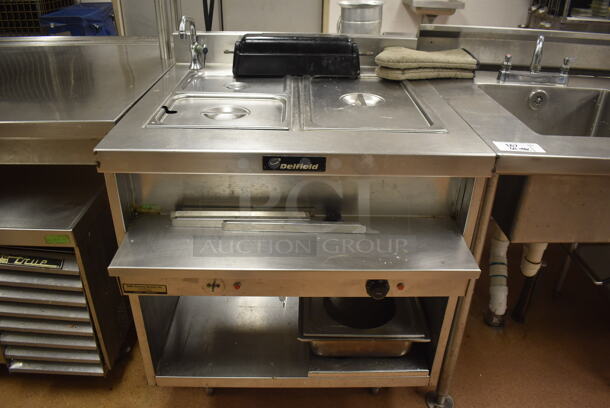 Stainless Steel Commercial Table w/ Delfield Steam Table, Sink Basin, Faucet, Handles and Under Shelf. BUYER MUST REMOVE. 128x35.5x40. (Restaurant Kitchen) - Image 2 of 7