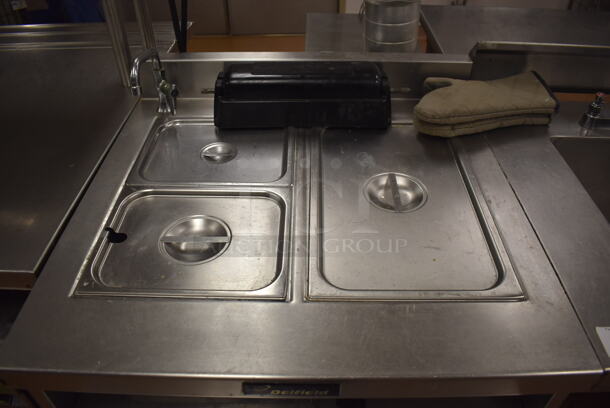 Stainless Steel Commercial Table w/ Delfield Steam Table, Sink Basin, Faucet, Handles and Under Shelf. BUYER MUST REMOVE. 128x35.5x40. (Restaurant Kitchen) - Image 3 of 7