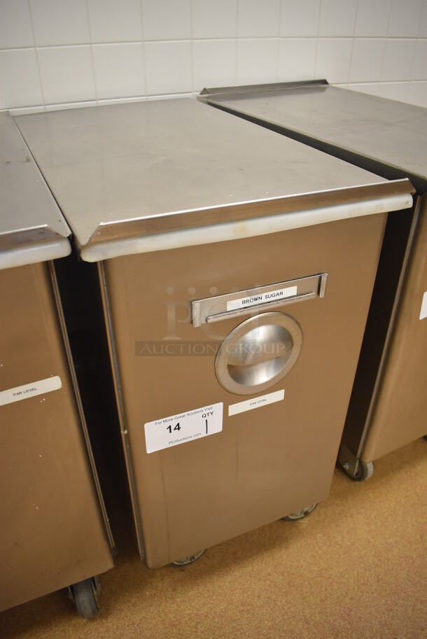 Win-holt Stainless Steel Commercial Ingredient Bin w/ Lid on Commercial Casters. 15.5x27.5x27.5. (Pastry Kitchen) - Image 3 of 4