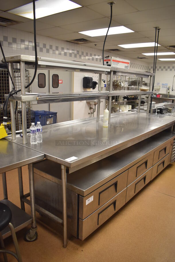 Stainless Steel Table w/ 2 Tier Over Shelf. 120x48x38. (Restaurant Kitchen)