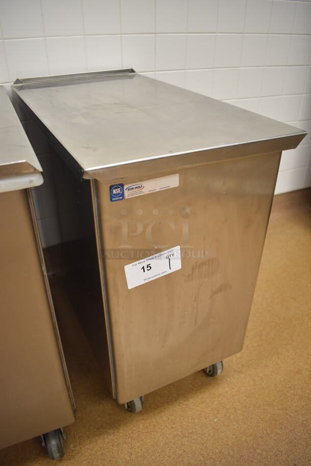 Win-holt Stainless Steel Commercial Ingredient Bin w/ Lid on Commercial Casters. 15.5x27.5x27.5. (Pastry Kitchen) - Image 2 of 5