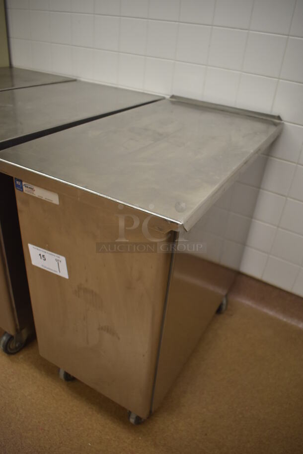 Win-holt Stainless Steel Commercial Ingredient Bin w/ Lid on Commercial Casters. 15.5x27.5x27.5. (Pastry Kitchen) - Image 3 of 5