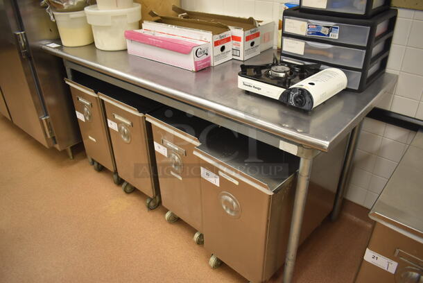 Stainless Steel Table. Does Not Include Contents. 72x30x35.5. (Pastry Kitchen) - Image 1 of 3