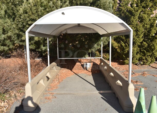 25' Long Outdoor Awning / Car Port. BUYER MUST REMOVE. 98x187x92. (Outside)