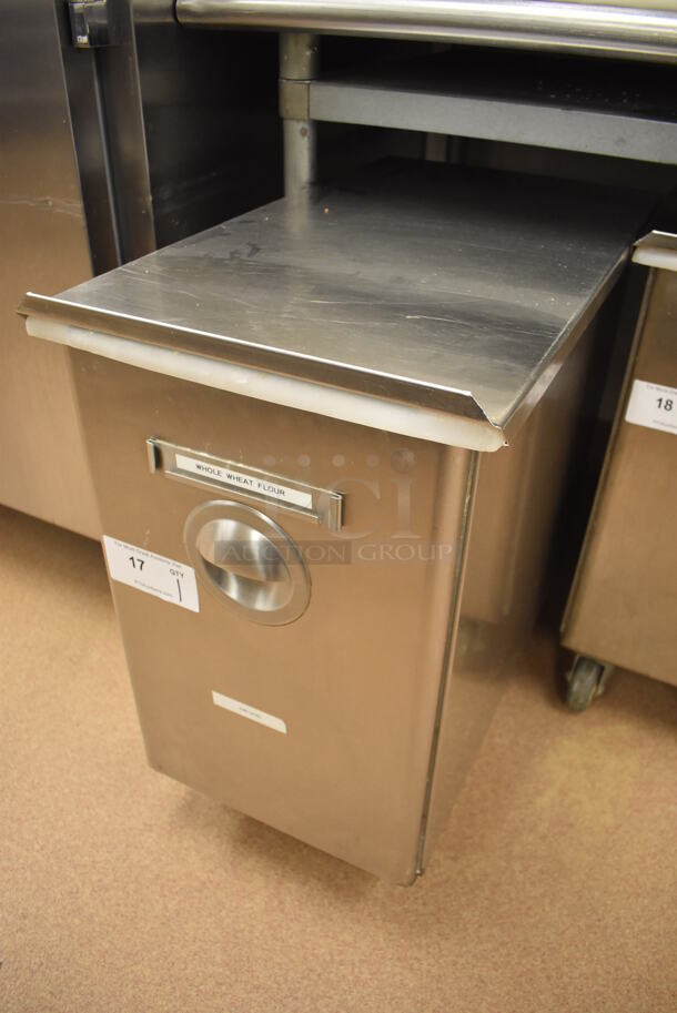 Win-holt Stainless Steel Commercial Ingredient Bin w/ Lid on Commercial Casters. 15.5x27.5x27.5. (Pastry Kitchen) - Image 2 of 4