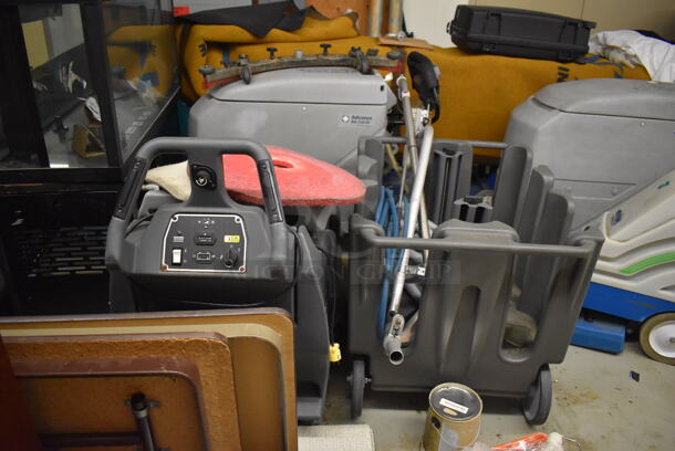 ALL ONE MONEY! MEGA ROOM LOT of Various Items Including Entertainment Stank, Fish Tank, 4 Floor Cleaners, Cart, Cratsman Toolbox, Wooden 2 Door Cabinet, Tables, Broken Mixers, Gray Shelving Unit and Deli Display Case. BUYER MUST REMOVE. See Lot 493 For Additional Pictures. (Electrical Room) - Image 7 of 12