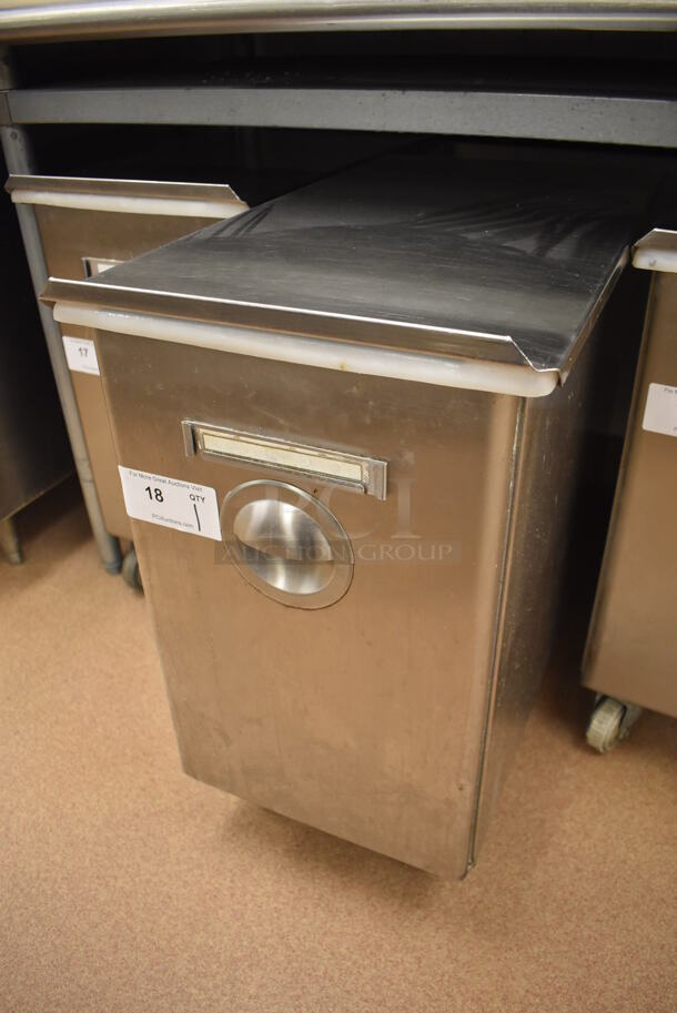 Win-holt Stainless Steel Commercial Ingredient Bin w/ Lid on Commercial Casters. 15.5x27.5x27.5. (Pastry Kitchen) - Image 2 of 4