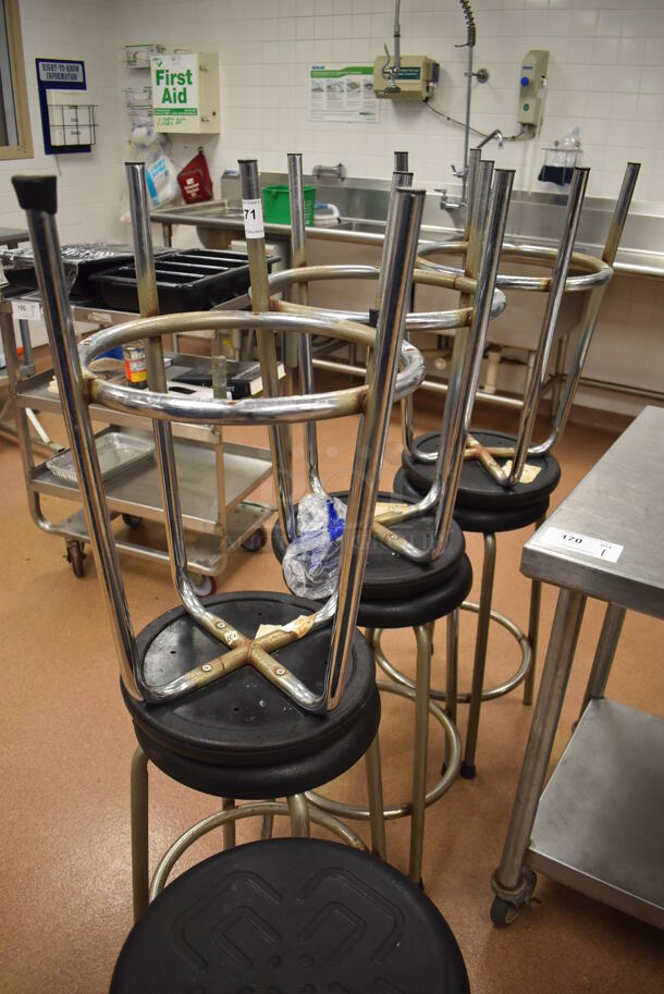 8 Metal Stools w/ Black Seat. 16x16x27. 8 Times Your Bid! (Restaurant Kitchen) - Image 3 of 3