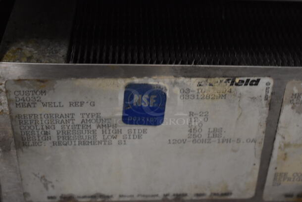 Delfield D4032 Stainless Steel Commercial Sandwich Salad Prep Table Mega Top w/ 2 Drawers. 115 Volts, 1 Phase. 32x30x48. Tested and Working! (Education Kitchen 2) - Image 7 of 8